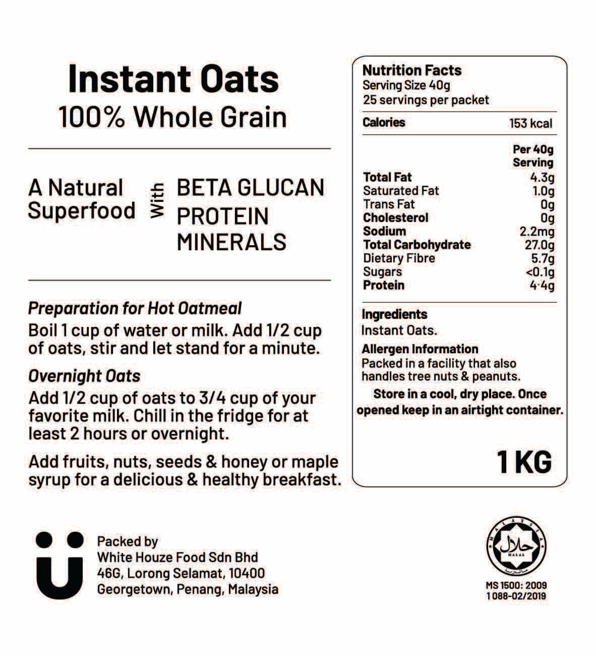 Oat Segera Bijirin Penuh (1kg)