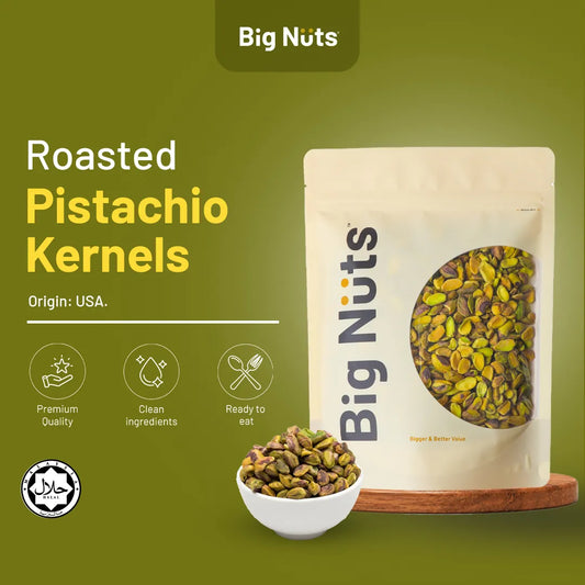 Lightly Roasted Pistachio Kernels (Unsalted)